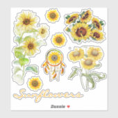 Sonnenblumen-Set Aufkleber (Blatt)