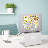 Sonnenblumen-Set Aufkleber (Laptop auf Schreibtisch)