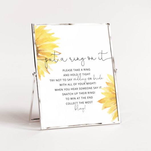 Sonnenblumen setzten einen Ring auf sein Poster