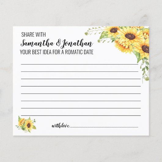 Sonnenblumen Share Date Idea Brautparty Card Flyer (Vorne)