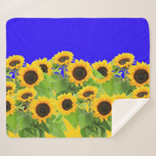 Sonnenblumen Sherpa Blanket Ukrainische Flaggenfar Sherpadecke