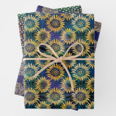 Sonnenblumen Shiny Batik Geschenkpapier Set (Beispiel)
