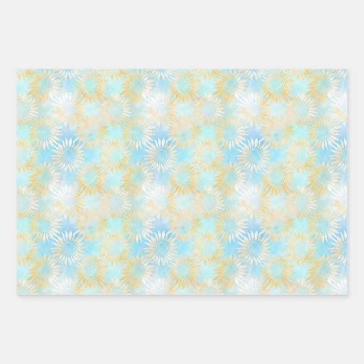 Sonnenblumen Shiny Batik Wrapping Paper Sheets Geschenkpapier Set (Vorderseite 2)