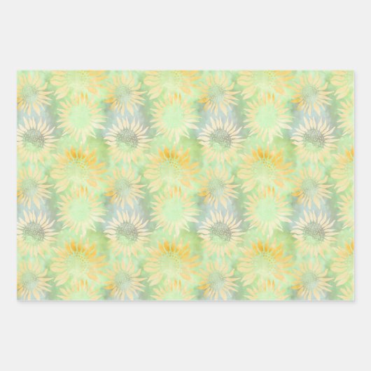 Sonnenblumen Shiny Batik Wrapping Paper Sheets Geschenkpapier Set (Vorderseite)