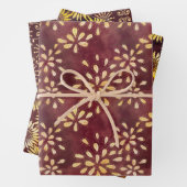 Sonnenblumen Shiny Batik Wrapping Paper Sheets Geschenkpapier Set (Beispiel)
