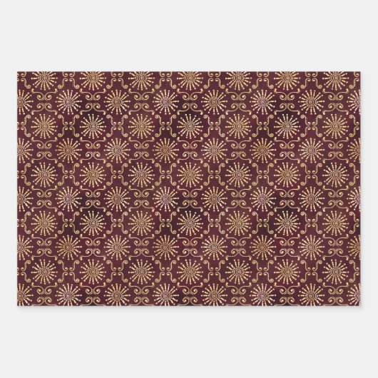 Sonnenblumen Shiny Batik Wrapping Paper Sheets Geschenkpapier Set (Vorderseite 3)