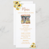 Sonnenblumen Sie ist vom Brautparty Menükarte (Vorne/Hinten)