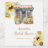 Sonnenblumen Sie ist vom Brautparty Weinetikett (Einzelnes Label)