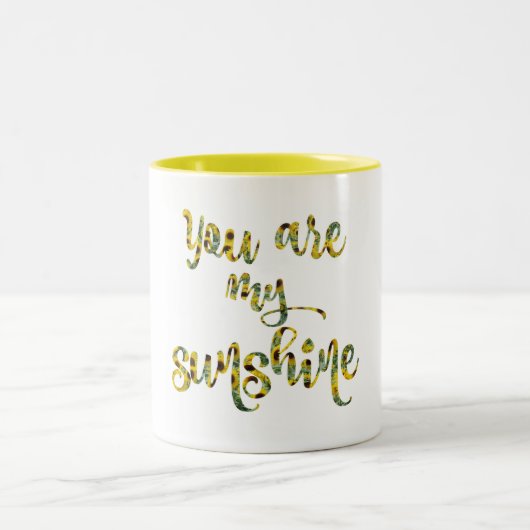 Sonnenblumen Sie sind mein Sonnenscheinangebot Zweifarbige Tasse (Mittel)