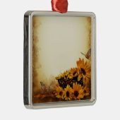 Sonnenblumen Silbernes Ornament (Rechts)