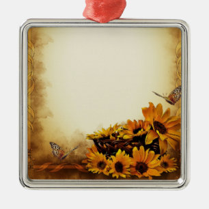 Sonnenblumen Silbernes Ornament