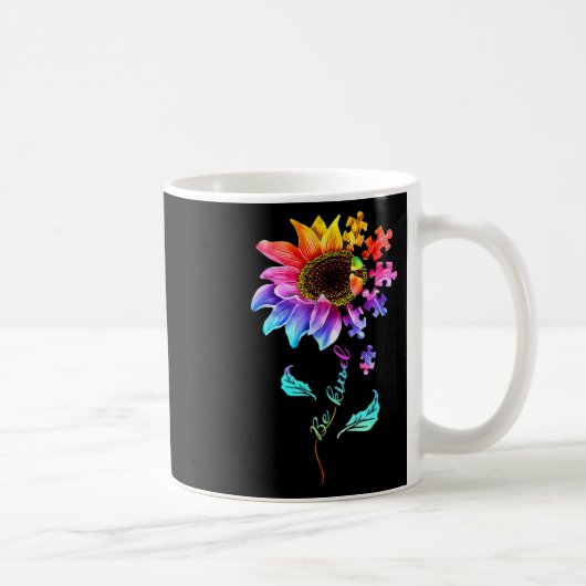 Sonnenblumen sind nette Puzzleteile Autismus Bewus Kaffeetasse (Rechts)