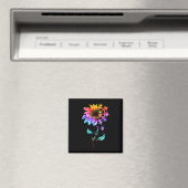 Sonnenblumen sind nette Puzzleteile Autismus Bewus Magnet (In Situ (Geschirrspüler))