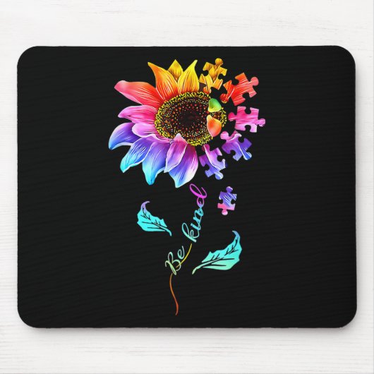 Sonnenblumen sind nette Puzzleteile Autismus Bewus Mousepad (Vorne)