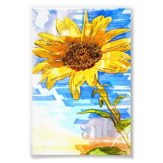 Sonnenblumen Single Marker - Niedliches Sonnenblum Fotodruck (Vorne)