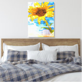 Sonnenblumen Single Marker - Niedliches Sonnenblum Leinwanddruck (Insitu (Schlafzimmer))