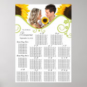 Sonnenblumen Sitzkronen Tischnummer Alphabetisch Poster (Vorne)