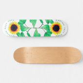 Sonnenblumen Skateboard - Benutzerdefinierter Text (Horizontal)
