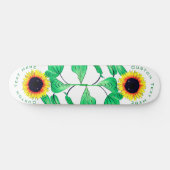 Sonnenblumen Skateboard - Benutzerdefinierter Text (Horizontal)