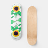 Sonnenblumen Skateboard - Benutzerdefinierter Text (Vorderseite)