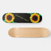 Sonnenblumen Skateboard - Benutzerdefinierter Text (Horizontal)