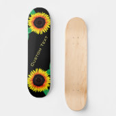 Sonnenblumen Skateboard - Benutzerdefinierter Text (Vorderseite)