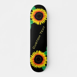 Sonnenblumen Skateboard - Benutzerdefinierter Text