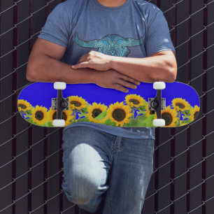 Sonnenblumen Skateboard Ukraine Flaggenfarben Frei