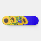 Sonnenblumen Skateboard Ukraine Flaggenfarben unte (Horizontal)
