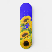 Sonnenblumen Skateboard Ukraine Flaggenfarben unte (Vorderseite)