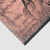 Sonnenblumen Sketch Sepia Vintag Antique Ephemera Seidenpapier (Ausschnitt)