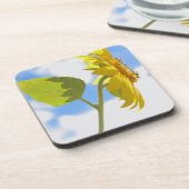 Sonnenblumen-Sky-Foto Getränkeuntersetzer (Linke Seite)