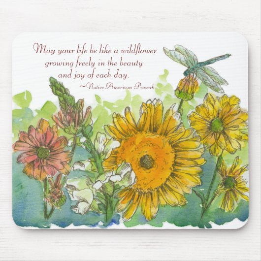 Sonnenblumen Snapdragon Blume Inspiration Gedicht Mousepad (Vorne)