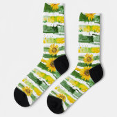 Sonnenblumen Socken (Linkes Detail)