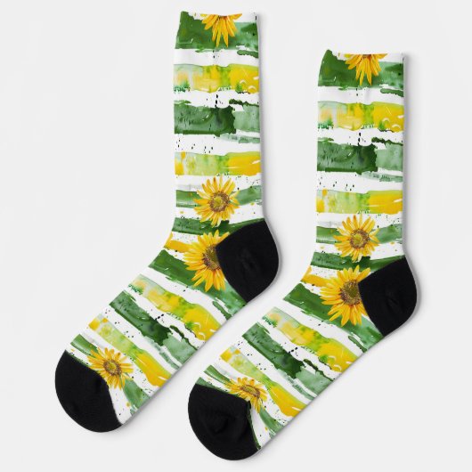 Sonnenblumen Socken (Linkes Detail)