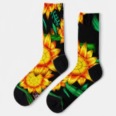 Sonnenblumen Socken (Linkes Detail)