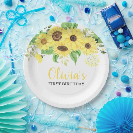 Sonnenblumen Sommer Erstgeburt Pappteller (Party)