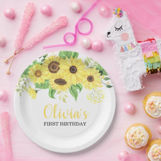 Sonnenblumen Sommer Erstgeburt Pappteller (Party)