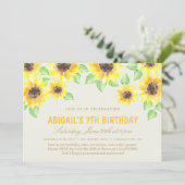 Sonnenblumen Sommer Geburtstagsparty Einladung (Stehend Vorderseite)
