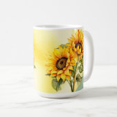 Sonnenblumen Sommer Gelb Wasserfarbe Kaffeetasse (VorderseiteRechts)