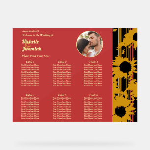 Sonnenblumen Sommer Gold Rot Hochzeitsfoto Sitzord Acrylschild