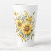 Sonnenblumen Sommer Latte Porzellan Cup Milchtasse (Vorderseite)