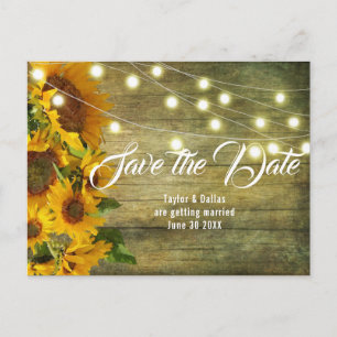 Sonnenblumen Sommer Rustikale Amerikanische Save Postkarte