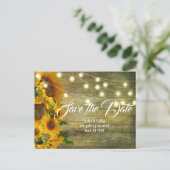 Sonnenblumen Sommer | Rustikales Amerika Save the Postkarte (Stehend Vorderseite)