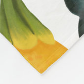 Sonnenblumen Sommer: Vintages Wasserfarbenmuster Fleecedecke (Ecke)