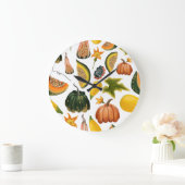 Sonnenblumen Sommer: Vintages Wasserfarbenmuster Große Wanduhr (Zuhause)