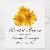 Sonnenblumen Sommergelbes Brautparty Weinetikett (Einzelnes Label)