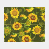 Sonnenblumen Sommernahtloses Muster Fleecedecke (Vorderseite (Horizontal))