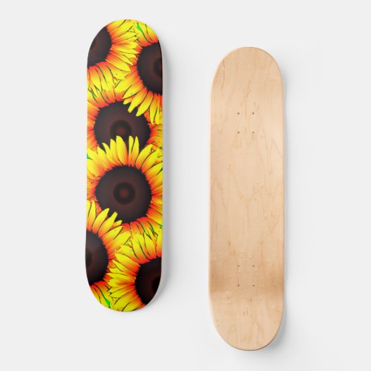 Sonnenblumen Sommerskateboard Skateboard (Vorderseite)