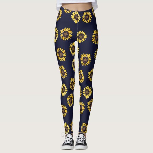 Sonnenblumen Sommersonne Leggings (Vorderseite)